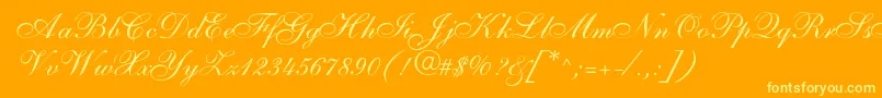 SarahallegrodbNormal Font – Yellow Fonts on Orange Background