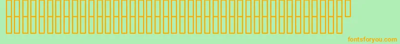 フォントFregneMyriad – オレンジの文字が緑の背景にあります。