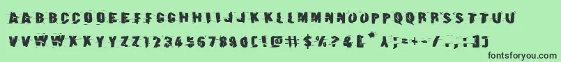 Earthshakeexpand Font – Black Fonts on Green Background