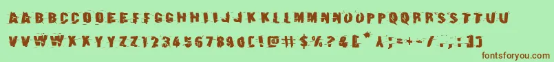 Earthshakeexpand Font – Brown Fonts on Green Background