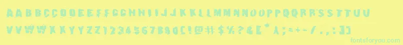 Earthshakeexpand Font – Green Fonts on Yellow Background