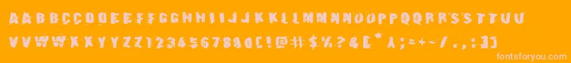 Earthshakeexpand Font – Pink Fonts on Orange Background