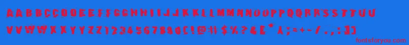 Earthshakeexpand Font – Red Fonts on Blue Background