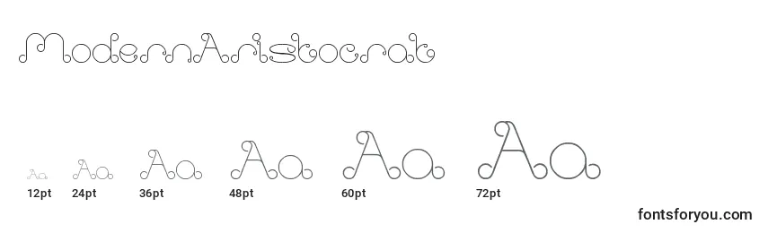 ModernAristocrat Font Sizes