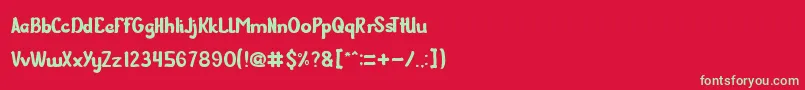 フォントGuitarOnStage – 赤い背景に緑の文字