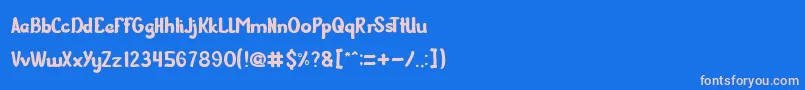 フォントGuitarOnStage – ピンクの文字、青い背景