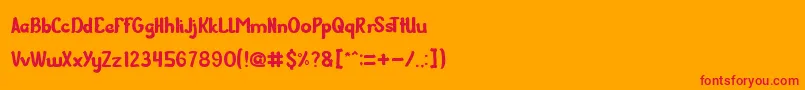 フォントGuitarOnStage – オレンジの背景に赤い文字