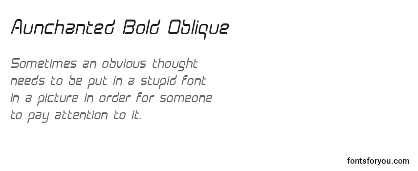 Review of the Aunchanted Bold Oblique Font