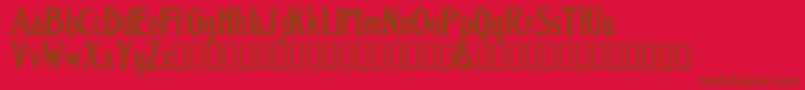 Classic ffy-Schriftart – Braune Schriften auf rotem Hintergrund