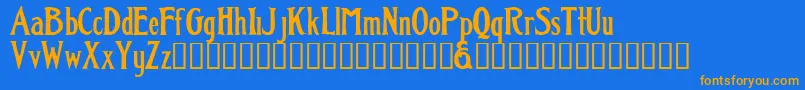 Classic ffy Font – Orange Fonts on Blue Background