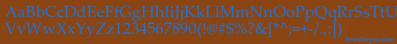 Weitere Informationen zur Pala0-Schriftart Pala0-Schriftart – Blaue Schriften auf braunem Hintergrund