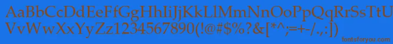 Pala0 Font – Brown Fonts on Blue Background