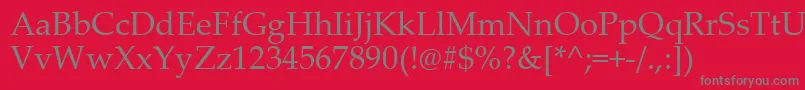 Pala0-Schriftart – Graue Schriften auf rotem Hintergrund