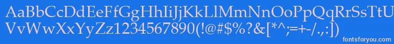 フォントPala0 – ピンクの文字、青い背景