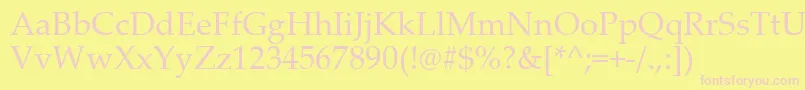 Pala0 Font – Pink Fonts on Yellow Background