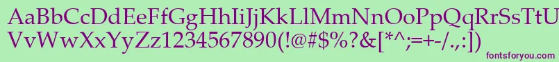 Pala0 Font – Purple Fonts on Green Background