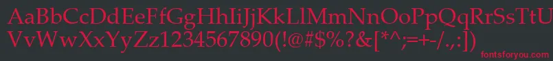 Pala0 Font – Red Fonts on Black Background