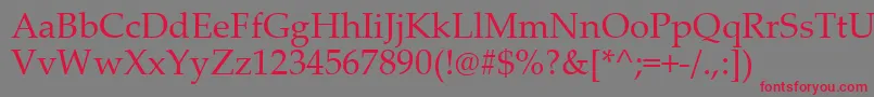 Pala0 Font – Red Fonts on Gray Background