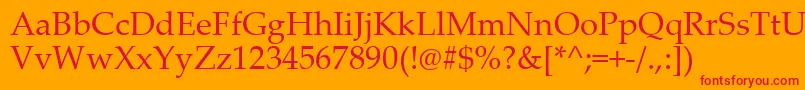 Pala0 Font – Red Fonts on Orange Background
