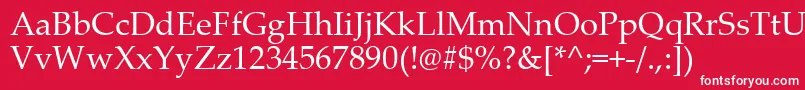 Pala0 Font – White Fonts on Red Background