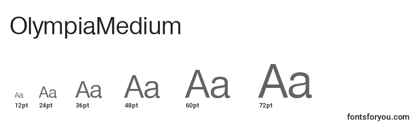 Размеры шрифта OlympiaMedium