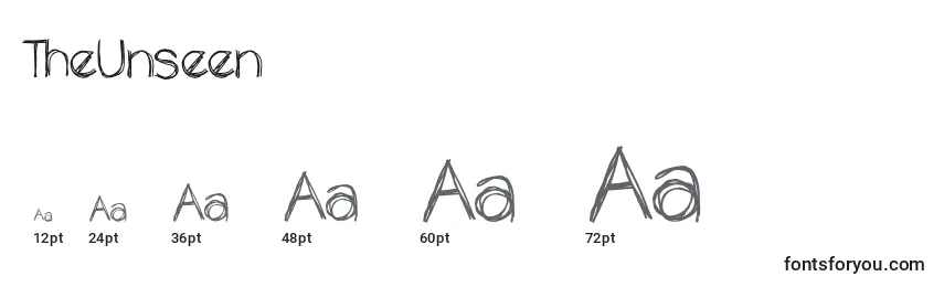 Размеры шрифта TheUnseen