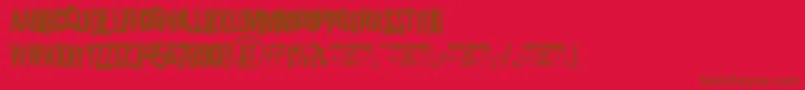 K.P.DutyJl Font – Brown Fonts on Red Background