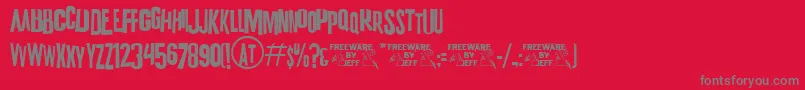 K.P.DutyJl Font – Gray Fonts on Red Background