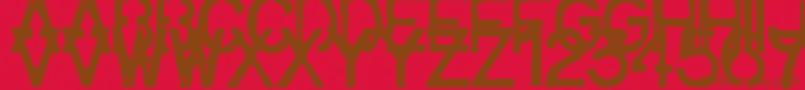 Army1-fontti – ruskeat fontit punaisella taustalla