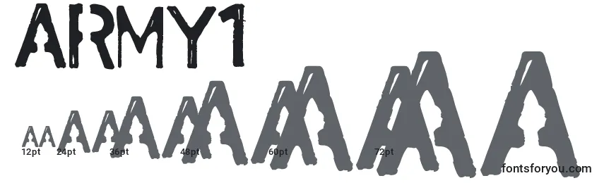 Army1 Font Sizes