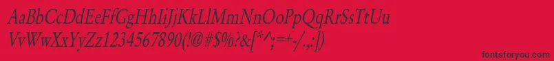 Шрифт YearlindNormalCondensedItalic – чёрные шрифты на красном фоне