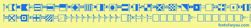 SignalcorpsRegular Font – Blue Fonts on Yellow Background