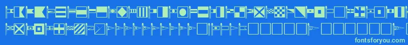 SignalcorpsRegular Font – Green Fonts on Blue Background