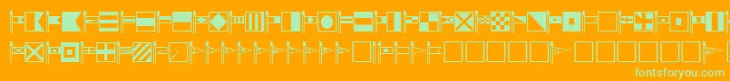 SignalcorpsRegular Font – Green Fonts on Orange Background