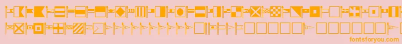 SignalcorpsRegular-Schriftart – Orangefarbene Schriften auf rosa Hintergrund