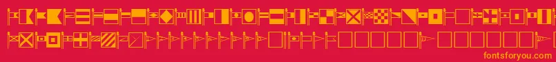 SignalcorpsRegular Font – Orange Fonts on Red Background