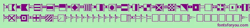 SignalcorpsRegular Font – Purple Fonts on Green Background