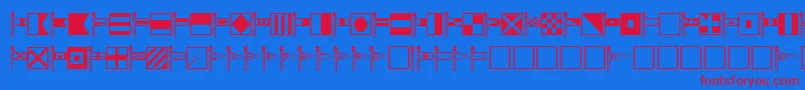 SignalcorpsRegular Font – Red Fonts on Blue Background