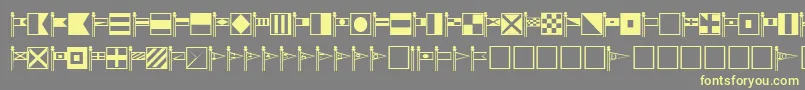 SignalcorpsRegular-fontti – keltaiset fontit harmaalla taustalla