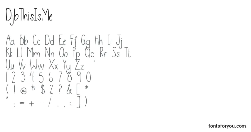 A fonte DjbThisIsMe – alfabeto, números, caracteres especiais