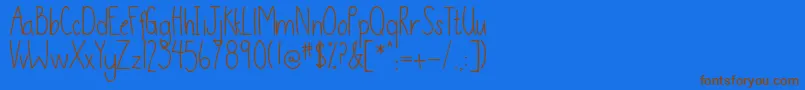 DjbThisIsMe Font – Brown Fonts on Blue Background