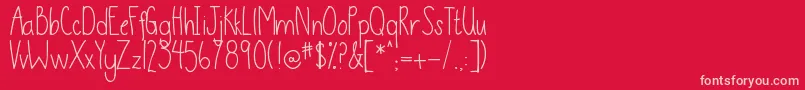 DjbThisIsMe Font – Pink Fonts on Red Background