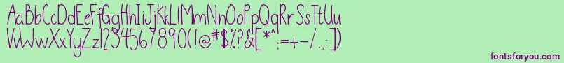 Подробнее о шрифте DjbThisIsMe Шрифт DjbThisIsMe – фиолетовые шрифты на зелёном фоне