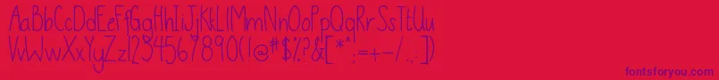 DjbThisIsMe Font – Purple Fonts on Red Background