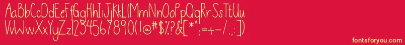 DjbThisIsMe Font – Yellow Fonts on Red Background