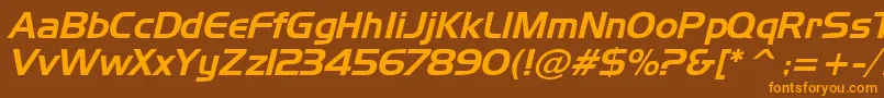 NewtowI Font – Orange Fonts on Brown Background