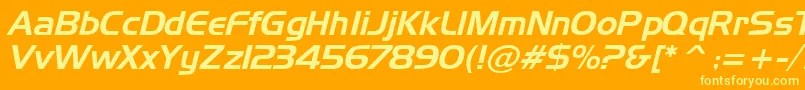 フォントNewtowI – オレンジの背景に黄色の文字