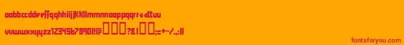 Y2kff-Schriftart – Rote Schriften auf orangefarbenem Hintergrund