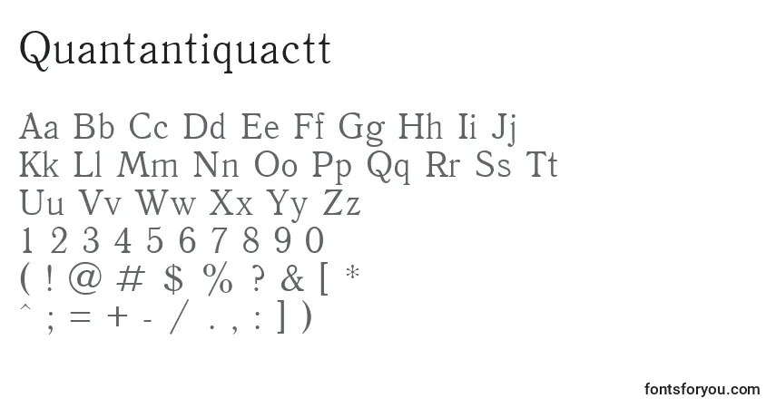 A fonte Quantantiquactt – alfabeto, números, caracteres especiais