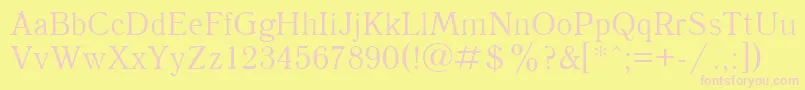 Quantantiquactt Font – Pink Fonts on Yellow Background